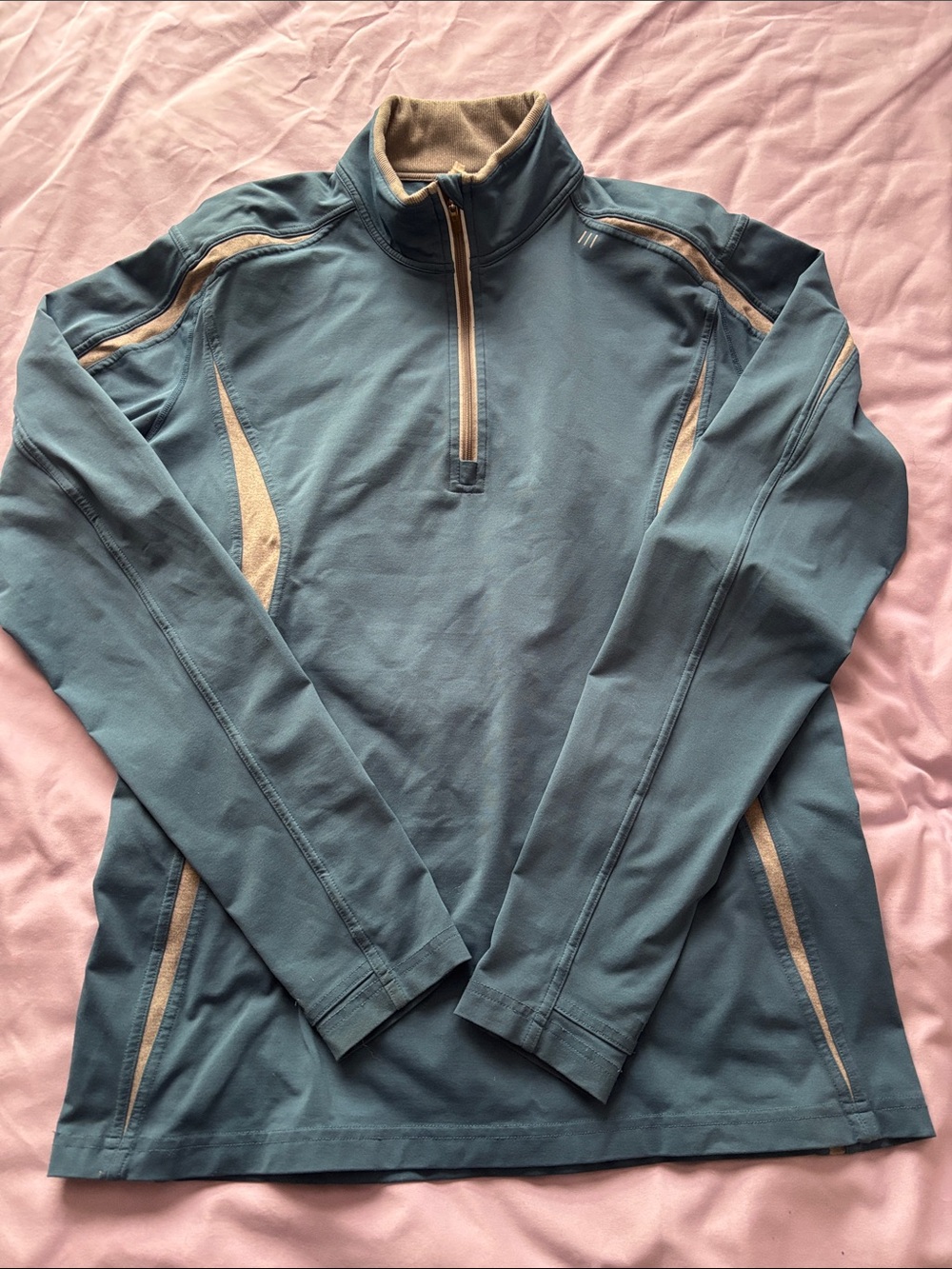 Vintage Lululemon Men’s Athletic 1/4 Zip Pullover Jacket - Teal Blue - Size M